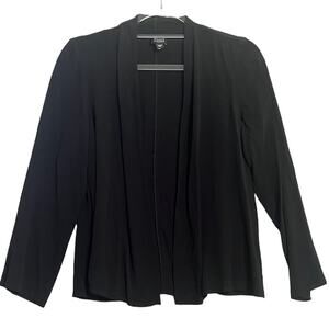 Eileen Fisher Womens Cardigan Small Black Long Sleeve Open Front Simple Basic